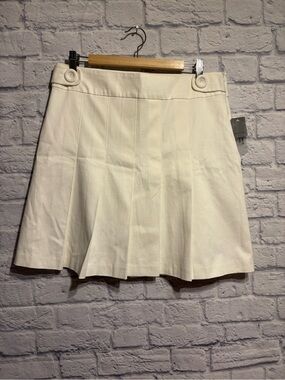 New Vintage Mantles Cream Pleated Mini Skirt Size 14